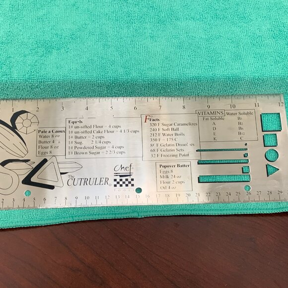 CHEF TOOLS The CutRuler Profesional Chef Tool Measuring Conversion Kitchen Ruler - Picture 10 of 11